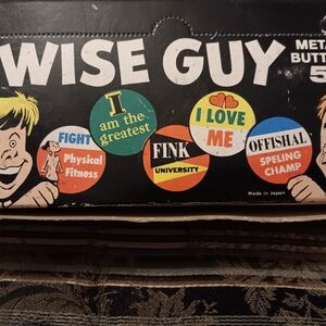 (4) 1965 Topps Wise Guy Buttons  Unopened Packs With Original Box,Fair Cond.